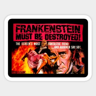 Classic Horror Movie Lobby Card - Frankenstein Must Be Destroyed Sticker